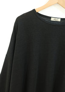 Ichi Antiquites - Knit Linen Pullover in Black