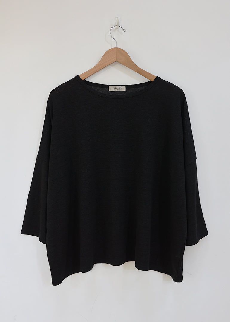Ichi Antiquites - Knit Linen Pullover in Black