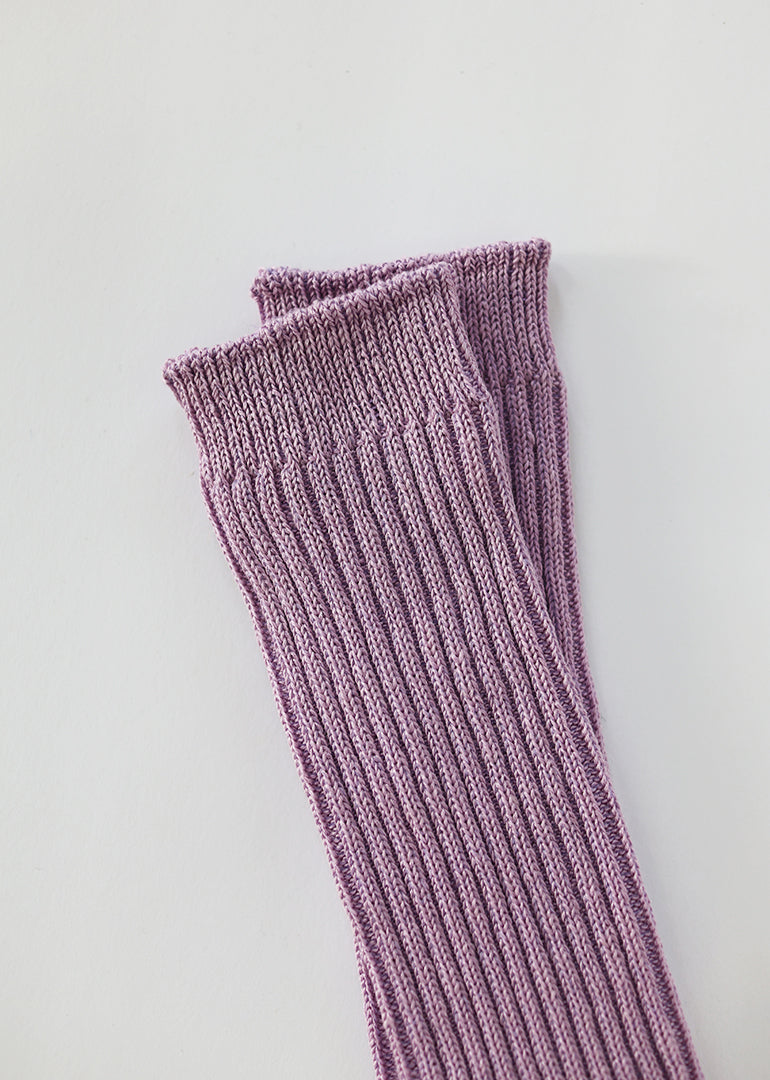 Ichi Antiquites - Linen Rib Socks in Violet