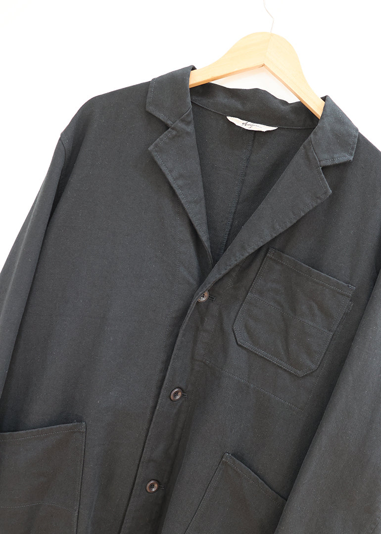Ichi Antiquites - Woven Cotton Linen Canvas Jacket in Black