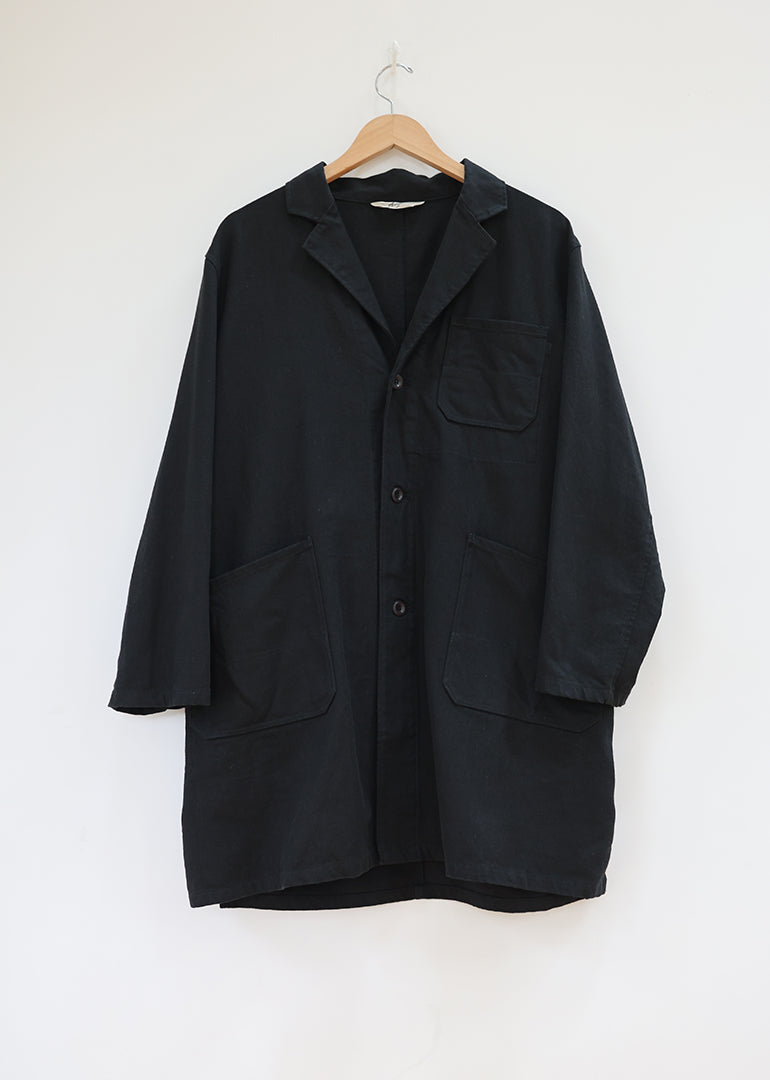 Ichi Antiquites - Woven Cotton Linen Canvas Jacket in Black
