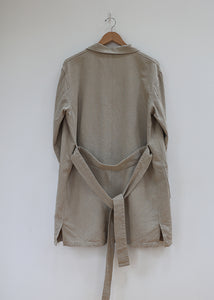 Ichi Antiquites - Woven Cotton Linen Canvas Jacket in Natural