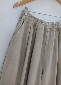 Ichi Antiquites - Woven Cotton Linen Canvas Pants in Natural