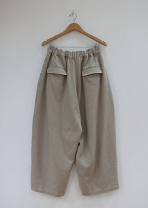 Ichi Antiquites - Woven Cotton Linen Canvas Pants in Natural