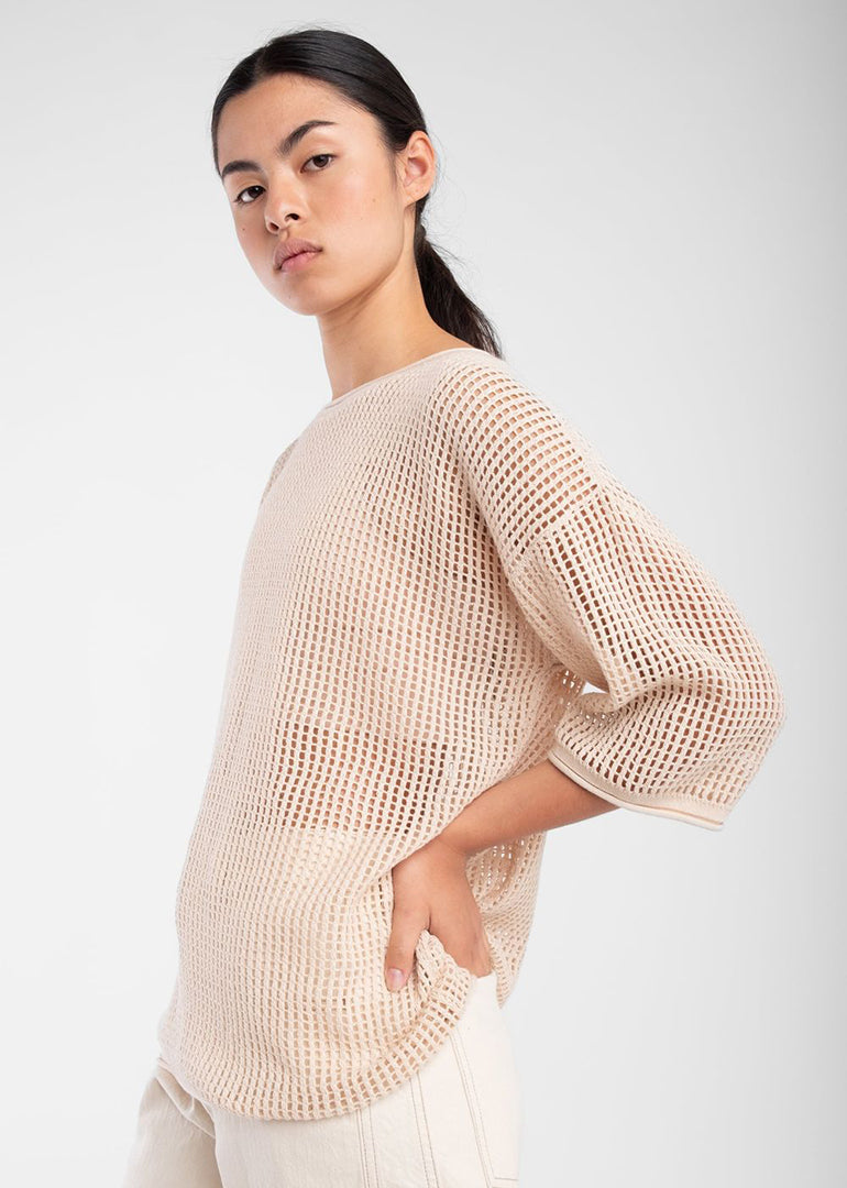 Micaela Greg - Lattice Tee in Cream