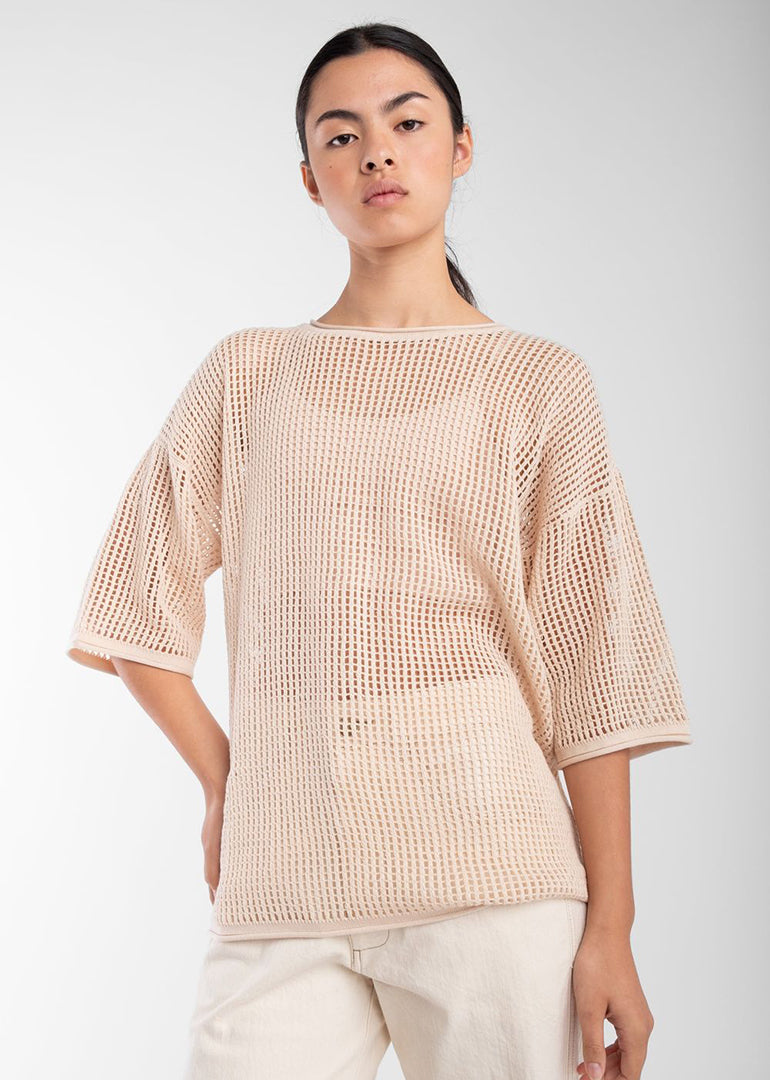 Micaela Greg - Lattice Tee in Cream