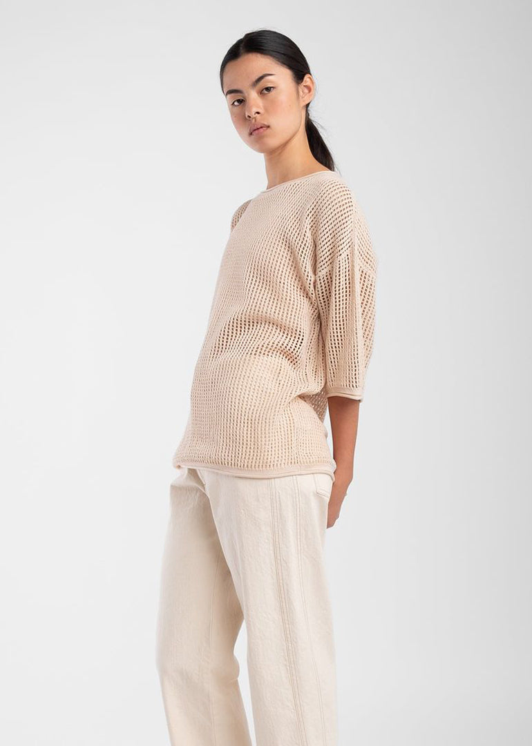 Micaela Greg - Lattice Tee in Cream