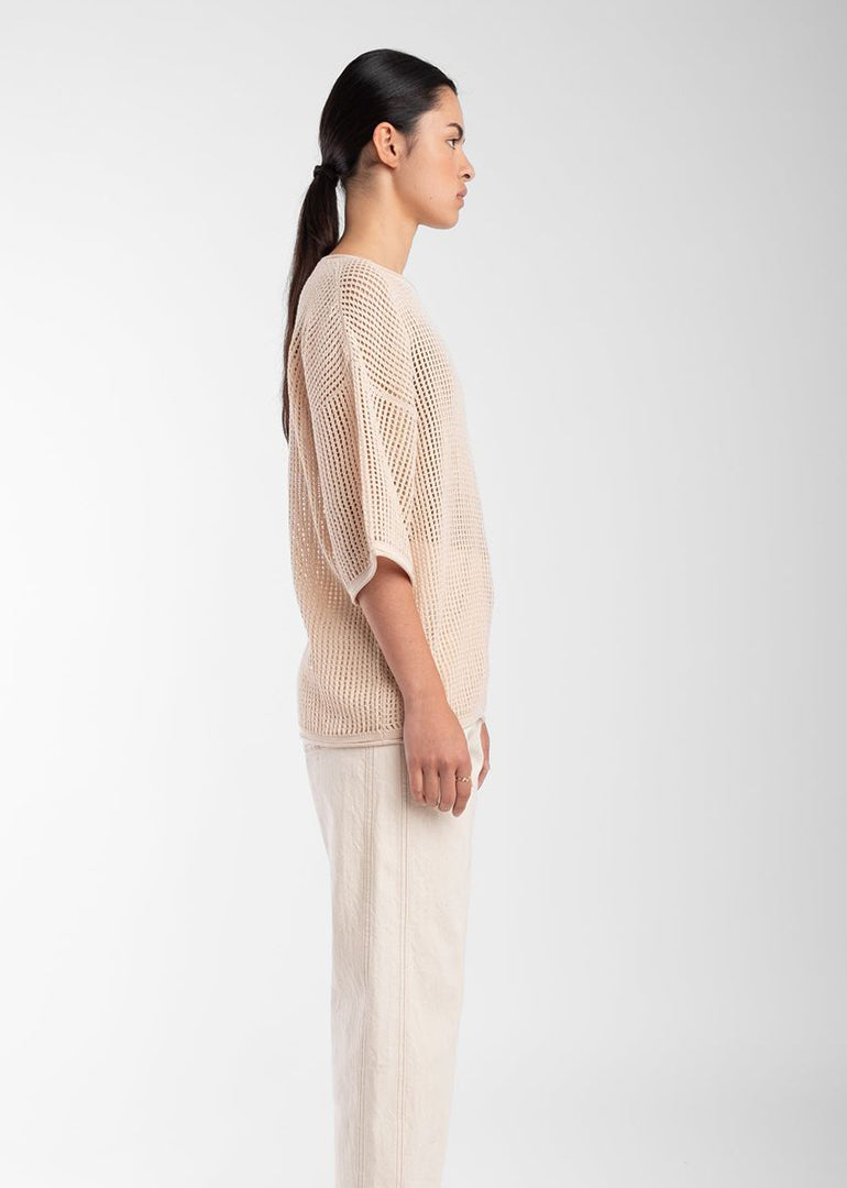 Micaela Greg - Lattice Tee in Cream