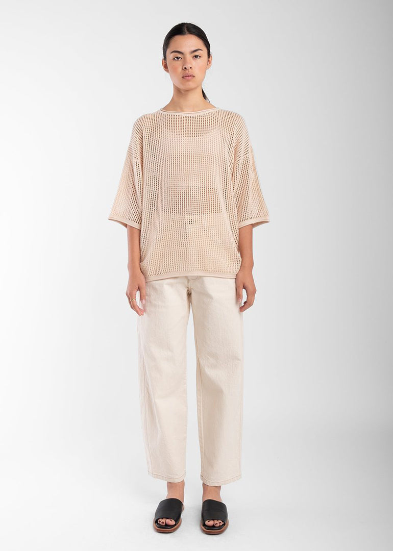 Micaela Greg - Lattice Tee in Cream
