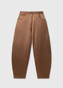 Cordera - Satin Curved Pants in Camel