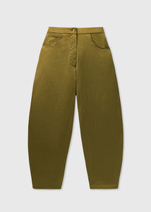 Cordera - Satin Curved Pants in Woodbine