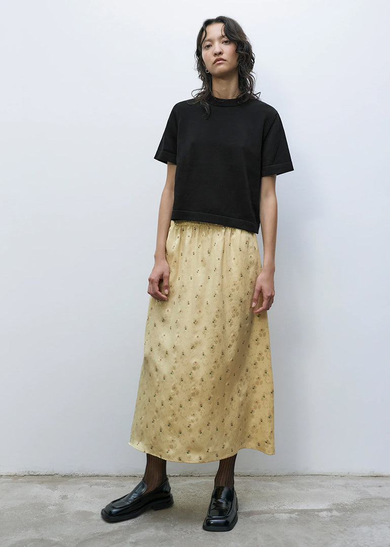 Cordera - Silk Floral Skirt in Jojoba