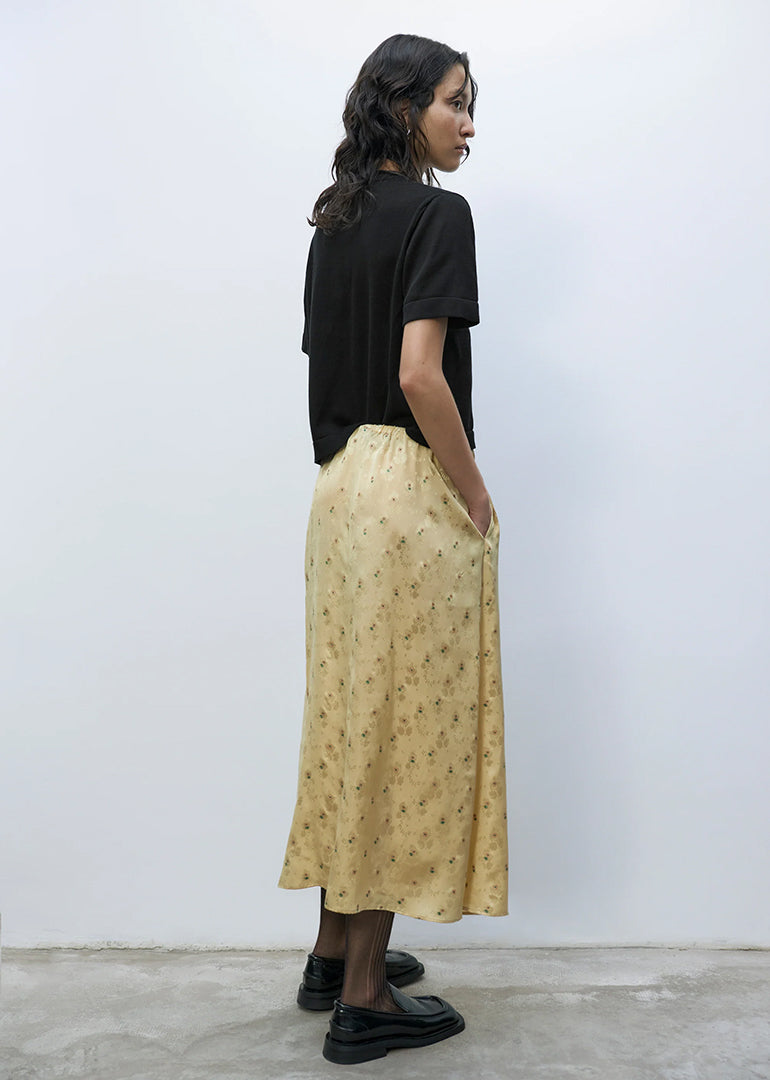 Cordera - Silk Floral Skirt in Jojoba