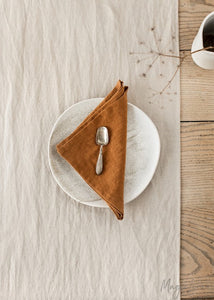Magic Linen - Napkin Set in Cinnamon or Grey Blue