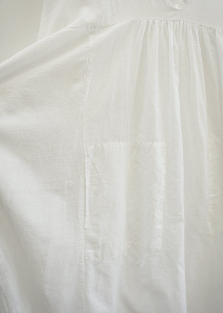 Auntie Oti - Deep V Dress in White