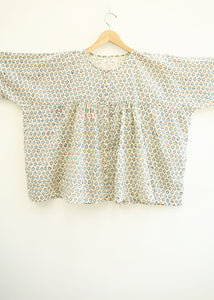 Auntie Oti - Gathered Blouse in Calico