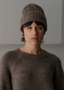 Bare Knitwear Porteau Cable Beanie in Root