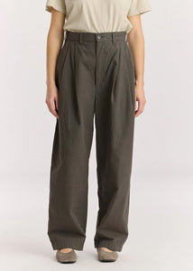 Black Crane - Crinkled Wide Trouser - Dark Grey