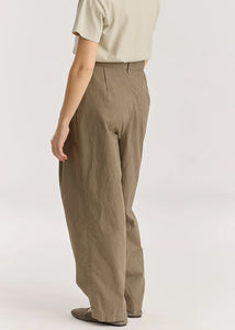 Black Crane - Crinkled Wide Trouser - Mud