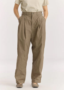 Black Crane - Crinkled Wide Trouser - Mud