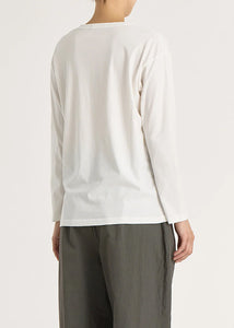 Black Crane - Long Sleeve Tee in White