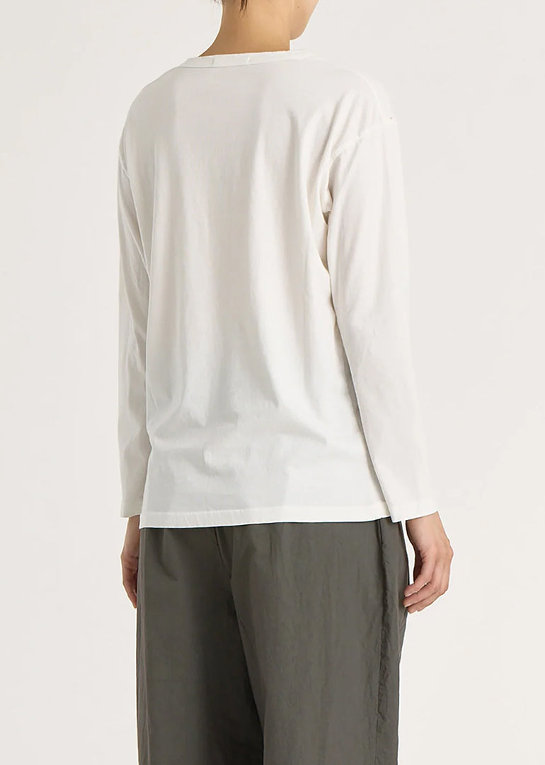 Black Crane - Long Sleeve Tee in White