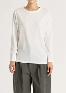 Black Crane - Long Sleeve Tee in White