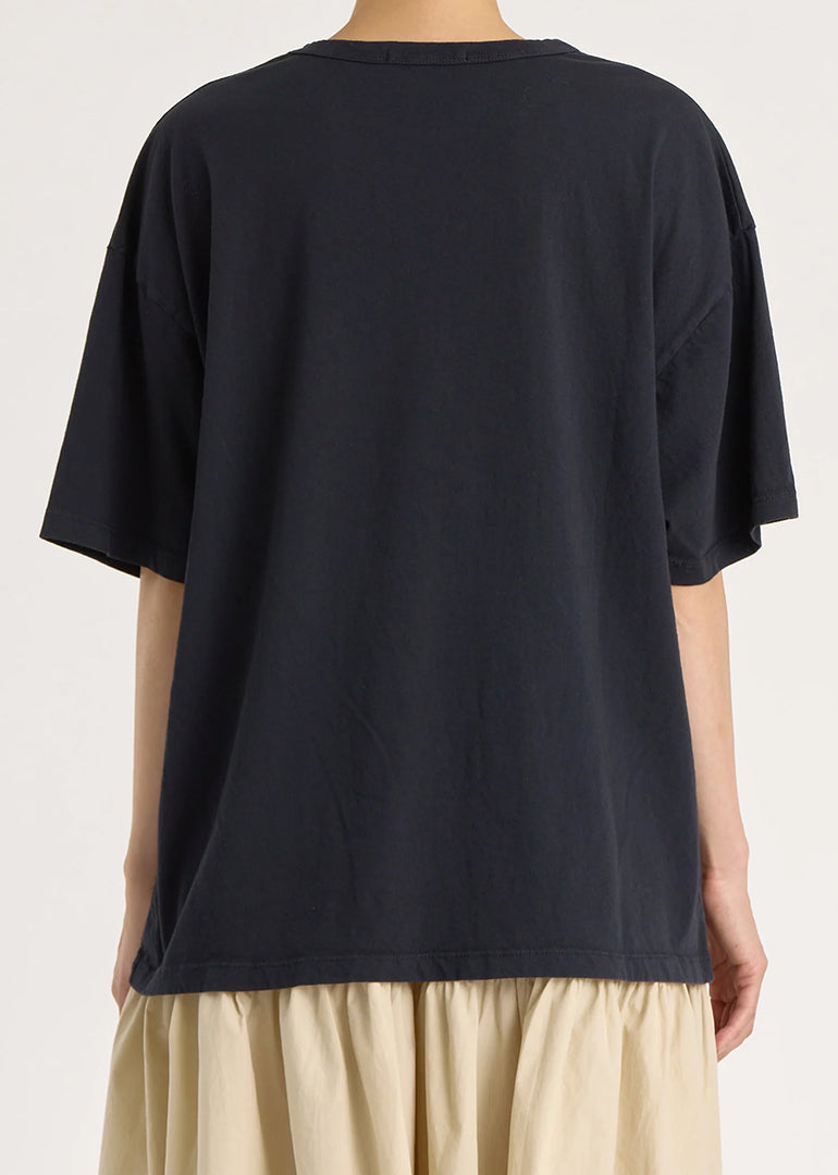 Black Crane - Loose Short Sleeve Tee in Black