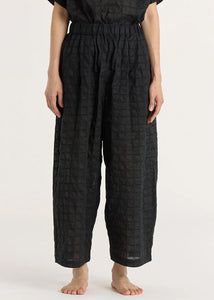 Black Crane - Ripple Finish Wide Pants in Black