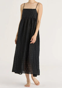 Black Crane - Ripple Strap Dress in Black