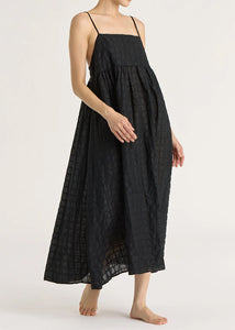 Black Crane - Ripple Strap Dress in Black