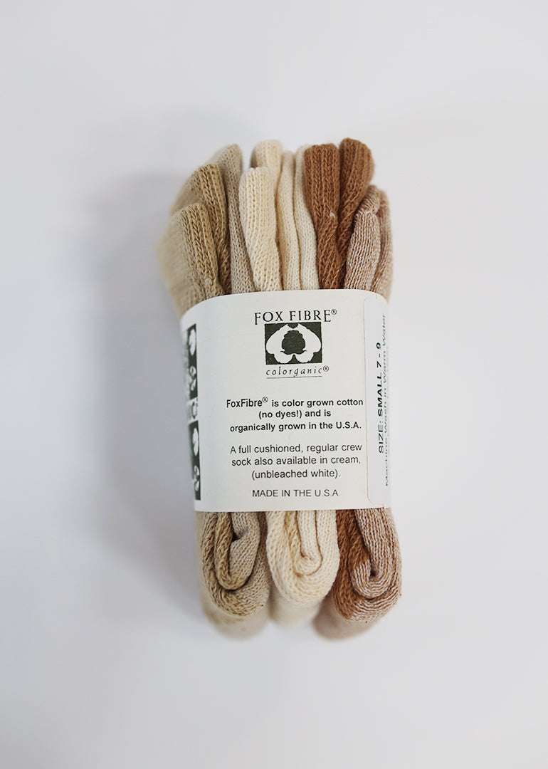 Color Grown Organic Cotton Crew Socks - 3-Pack Mixed Colors