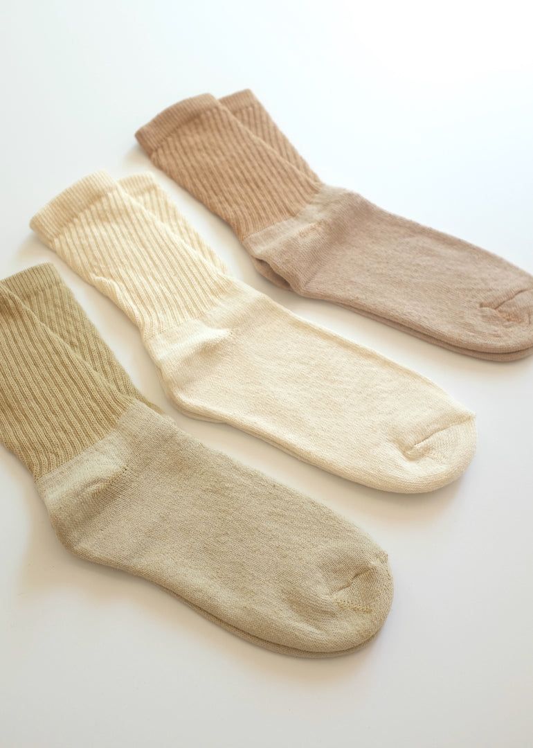 Color Grown Organic Cotton Crew Socks - 3-Pack Mixed Colors