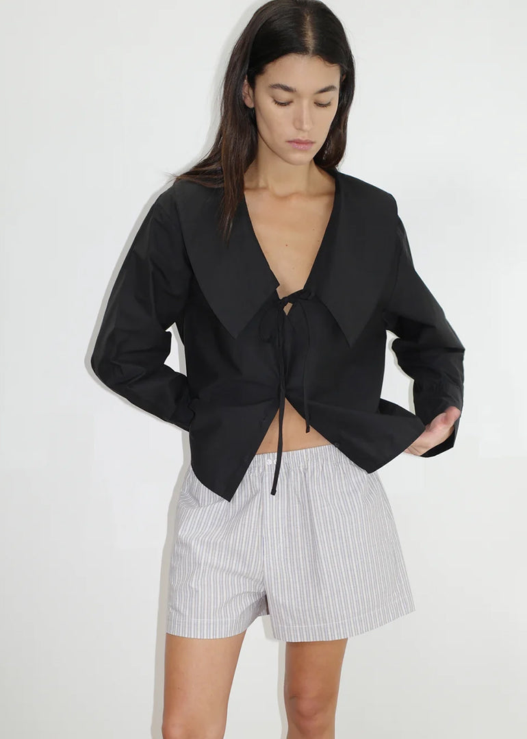 Deiji Studios - The Collared Tie Shirt in Black