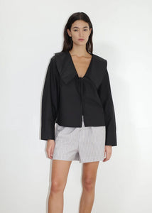 Deiji Studios - The Collared Tie Shirt in Black