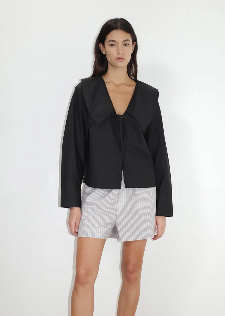 Deiji Studios - The Collared Tie Shirt in Black