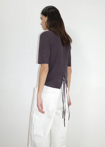 Deiji Studios - The Split Back Tee in Eggplant