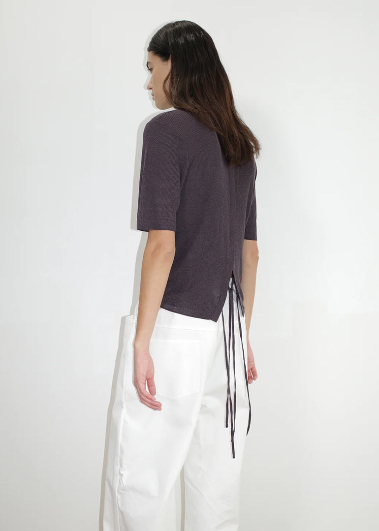 Deiji Studios - The Split Back Tee in Eggplant