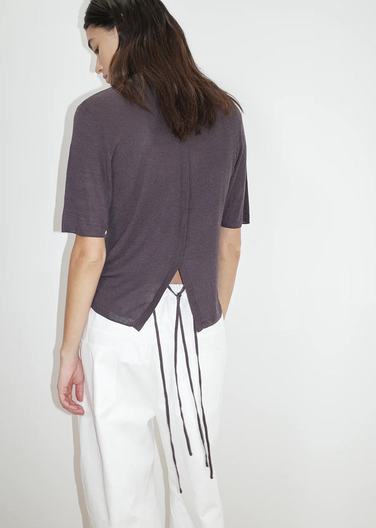 Deiji Studios - The Split Back Tee in Eggplant