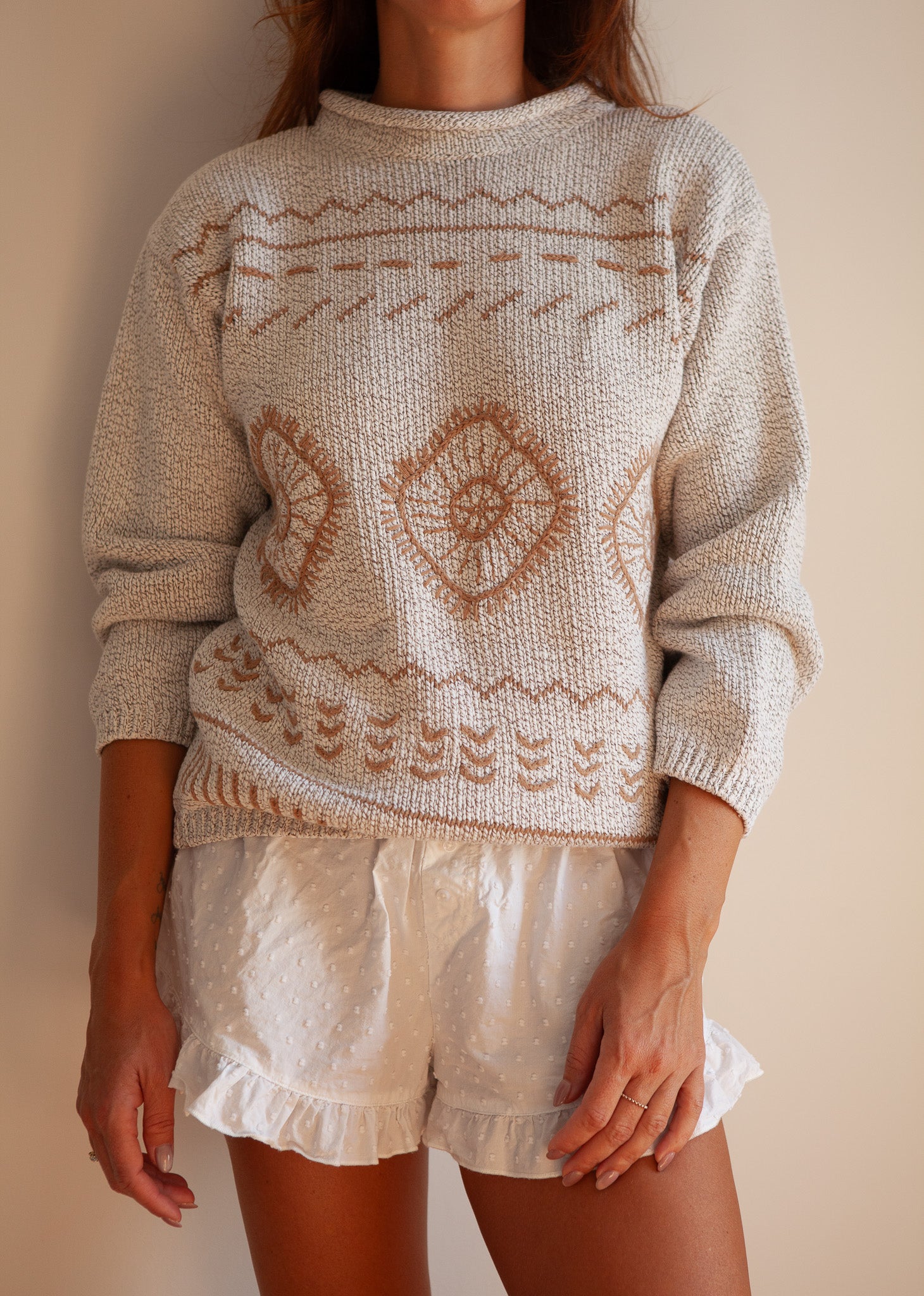 Textured Cotton Knit Sweater