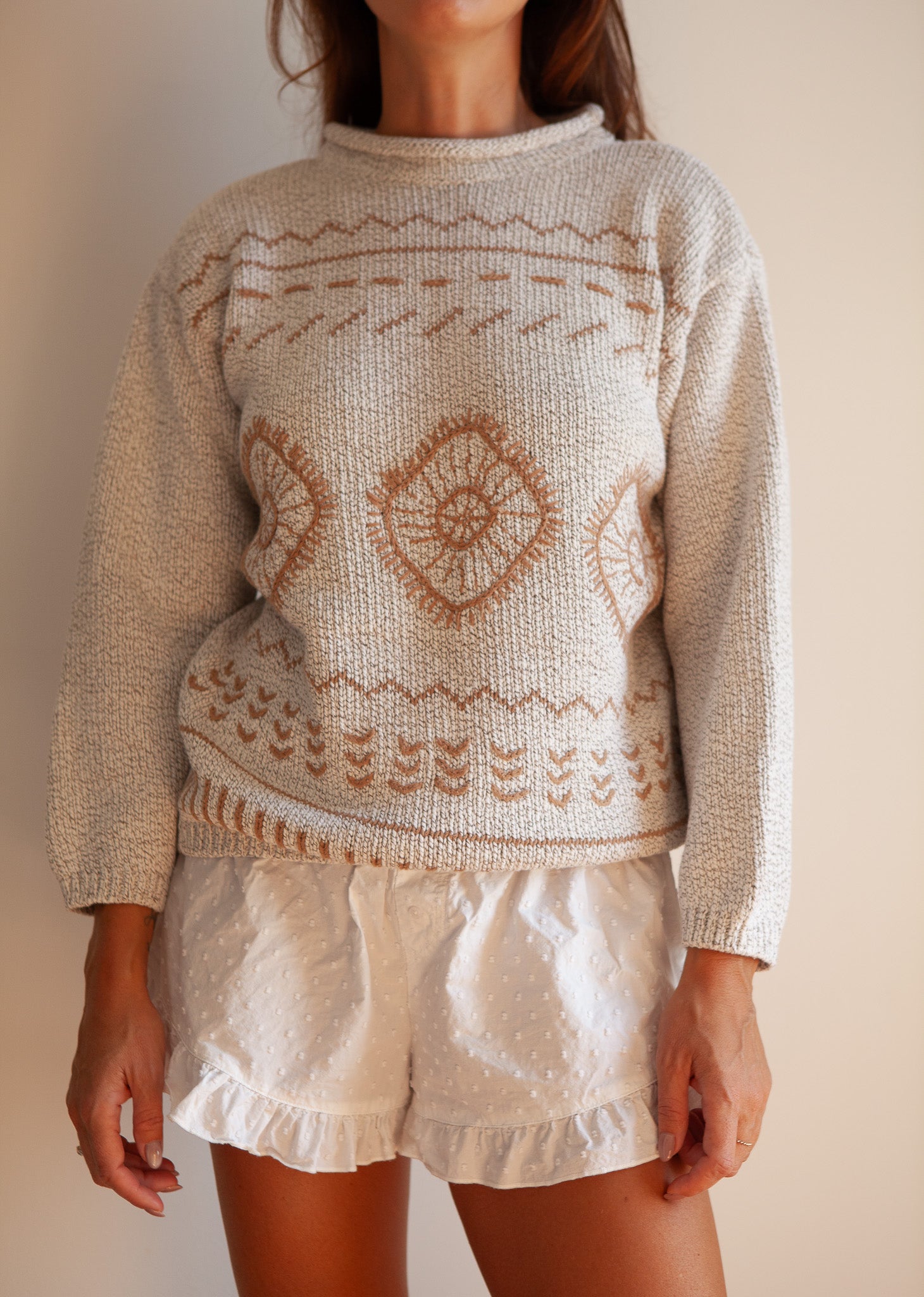 Textured Cotton Knit Sweater