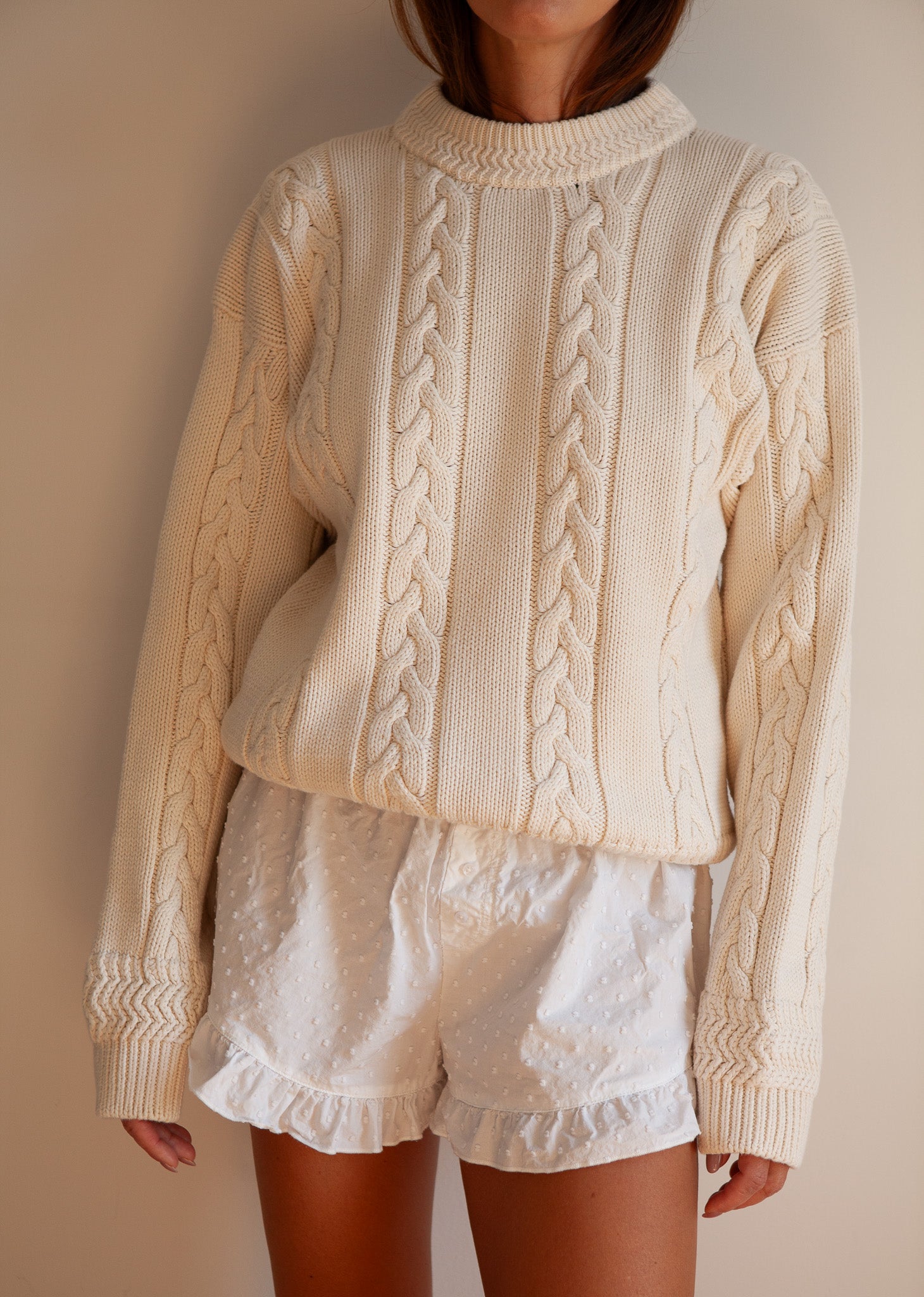 Vintage Cotton Cable Knit Sweater
