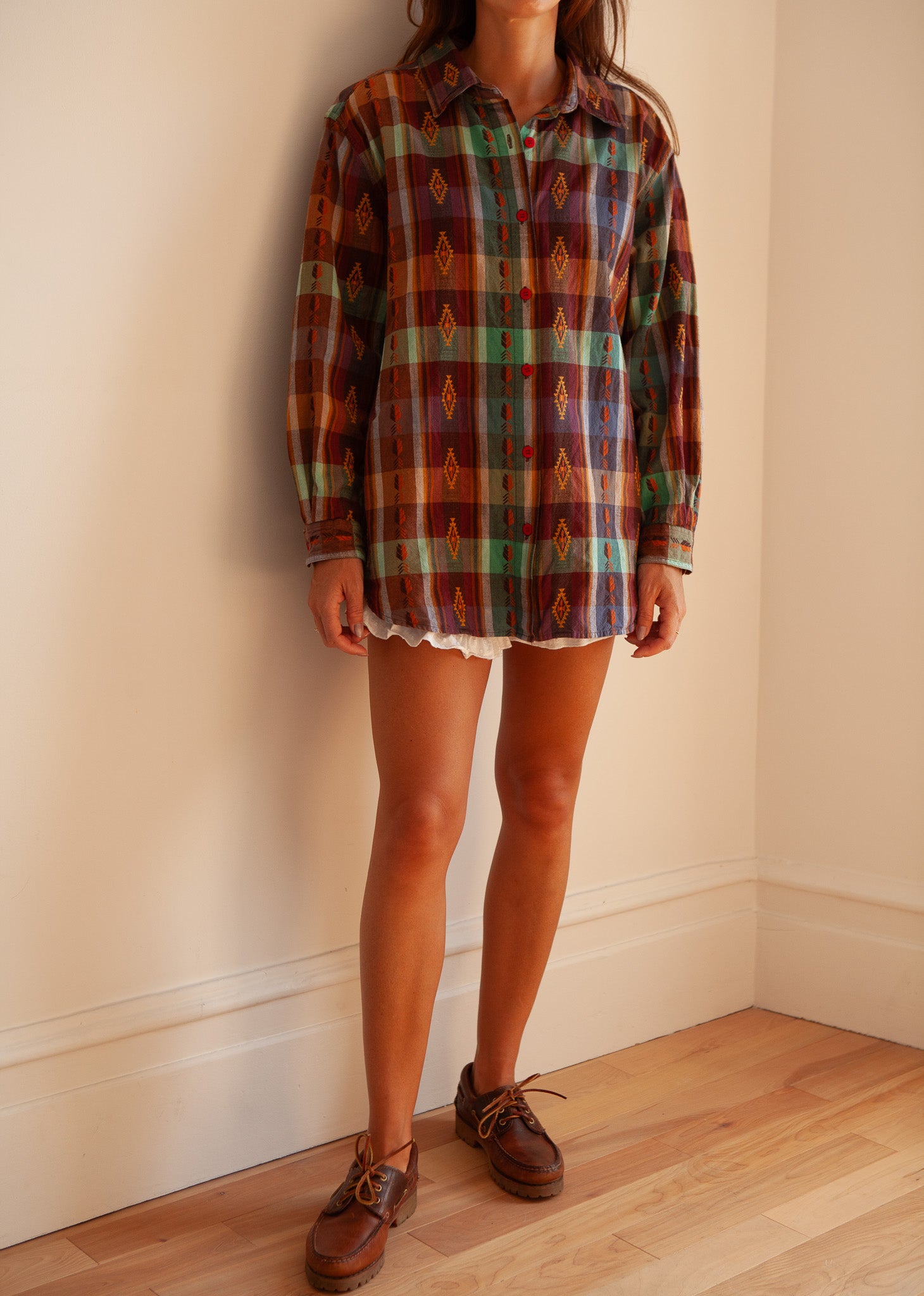 Vintage Multi-Pattern Button-Up Shirt