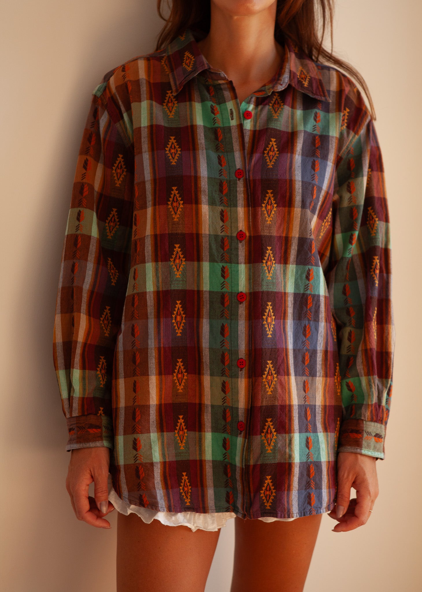 Vintage Multi-Pattern Button-Up Shirt