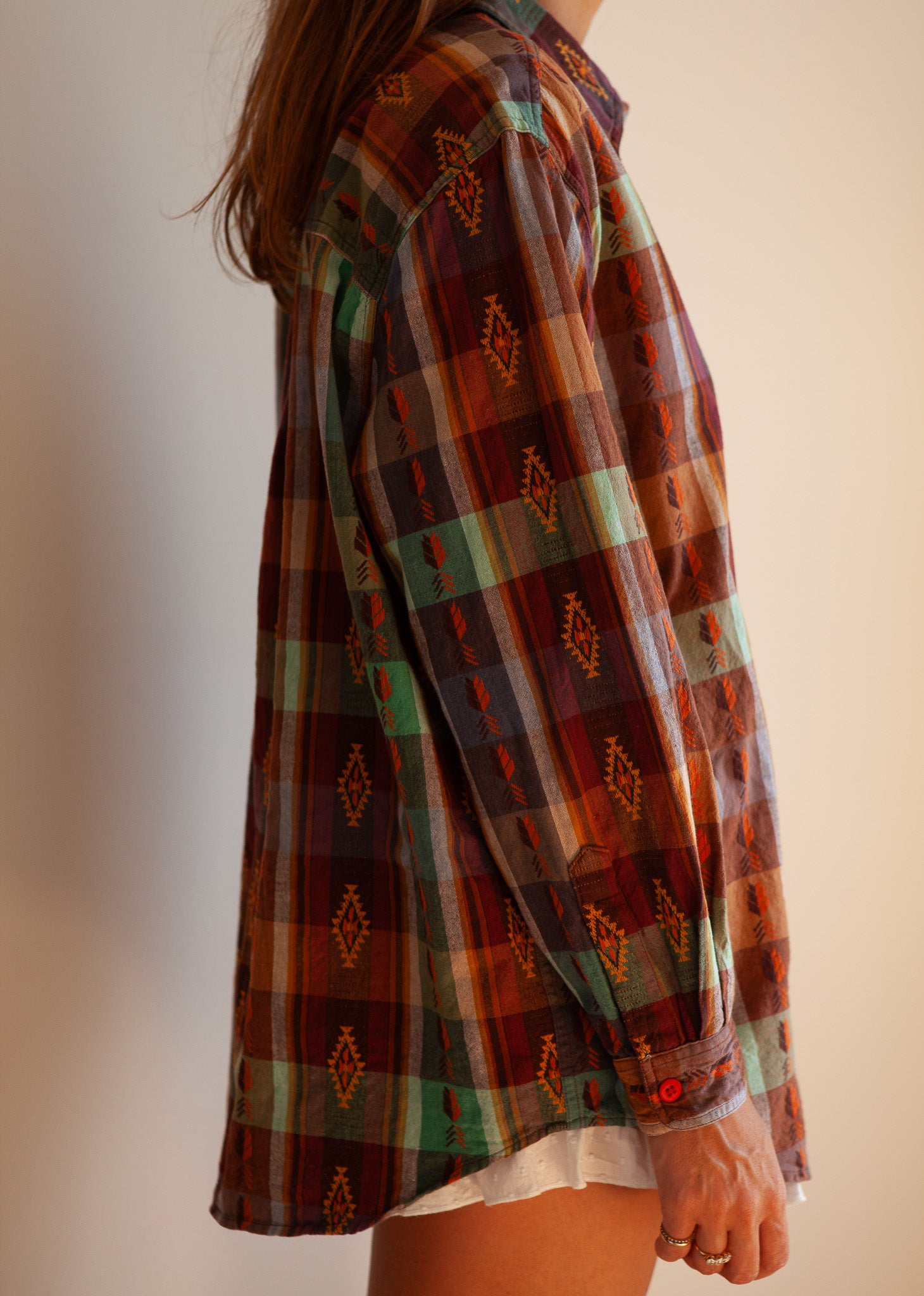 Vintage Multi-Pattern Button-Up Shirt