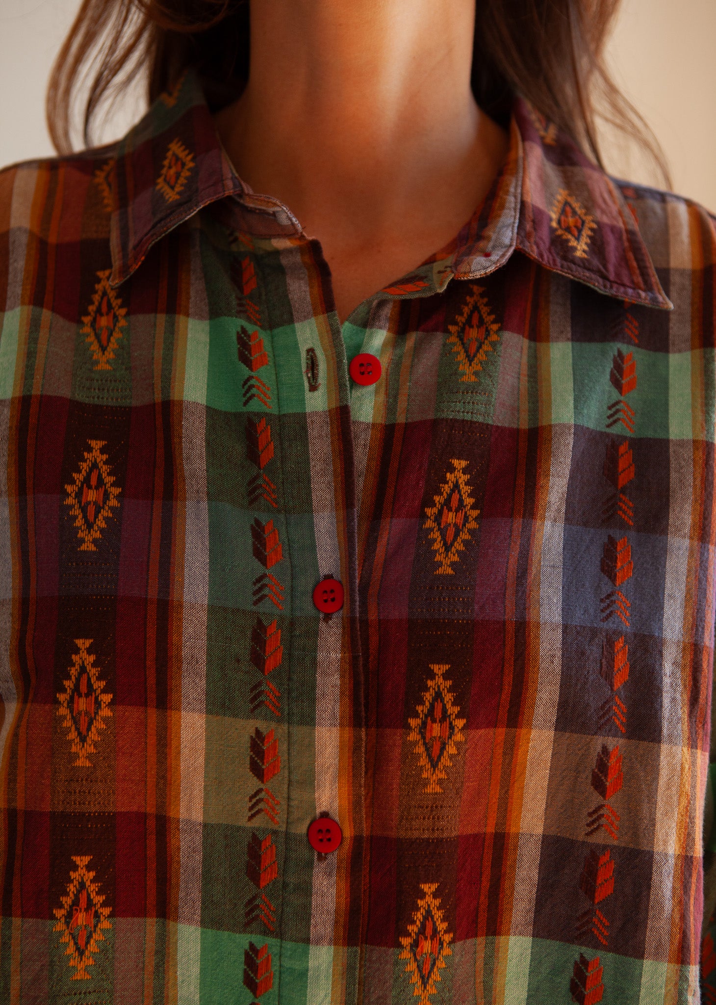 Vintage Multi-Pattern Button-Up Shirt