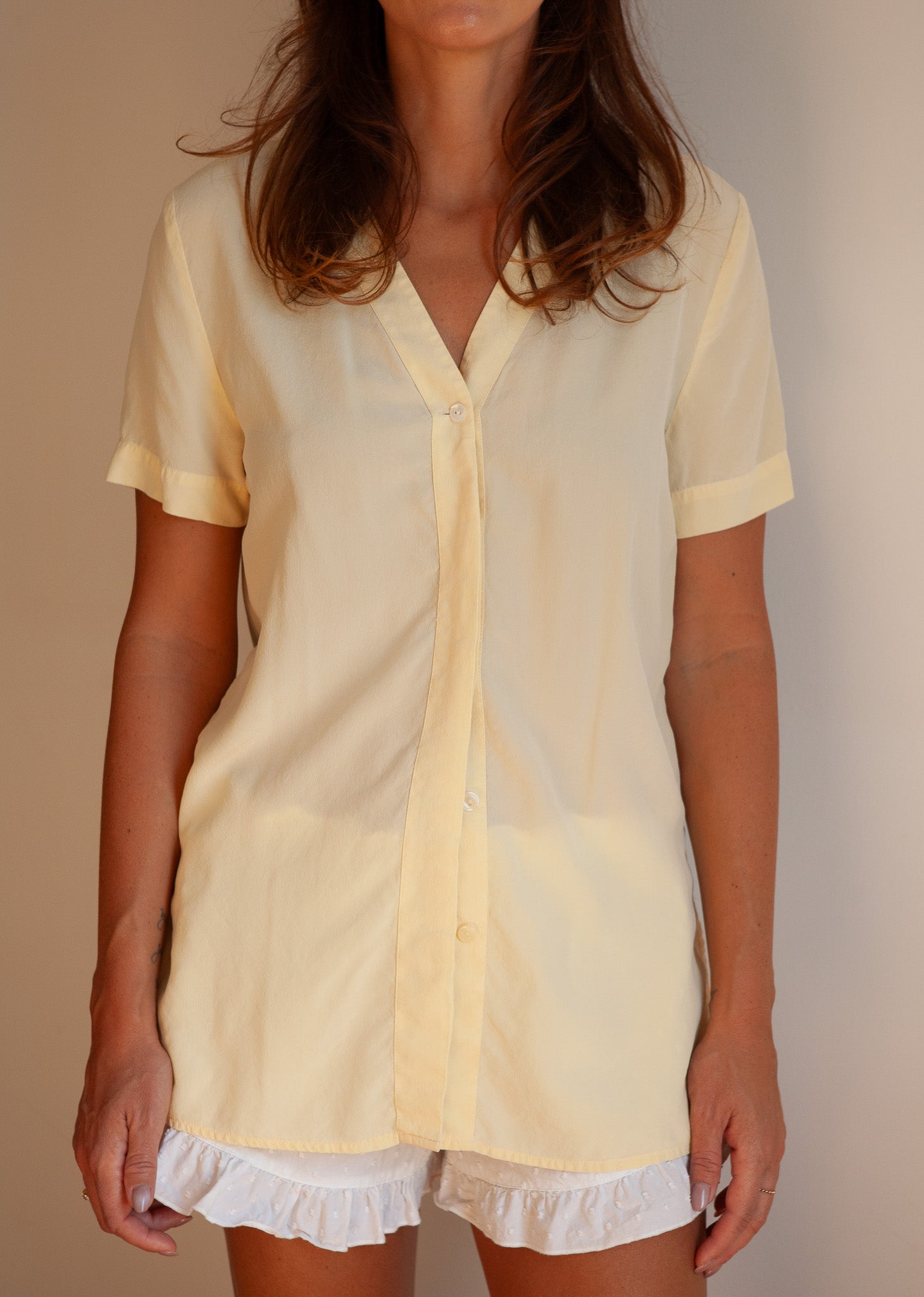 Butter Yellow Silk Shirt