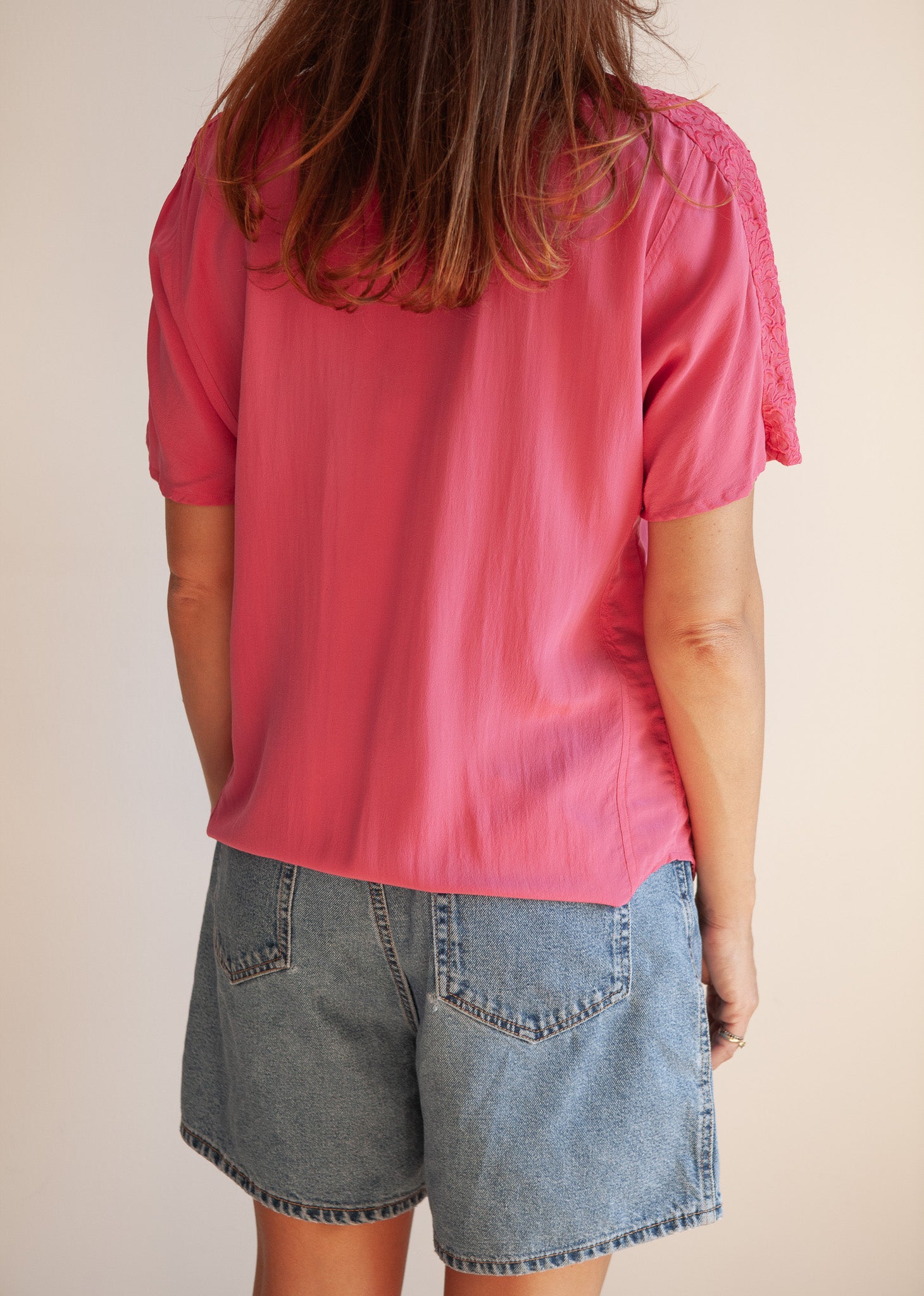 Vintage Pink Silk Shirt