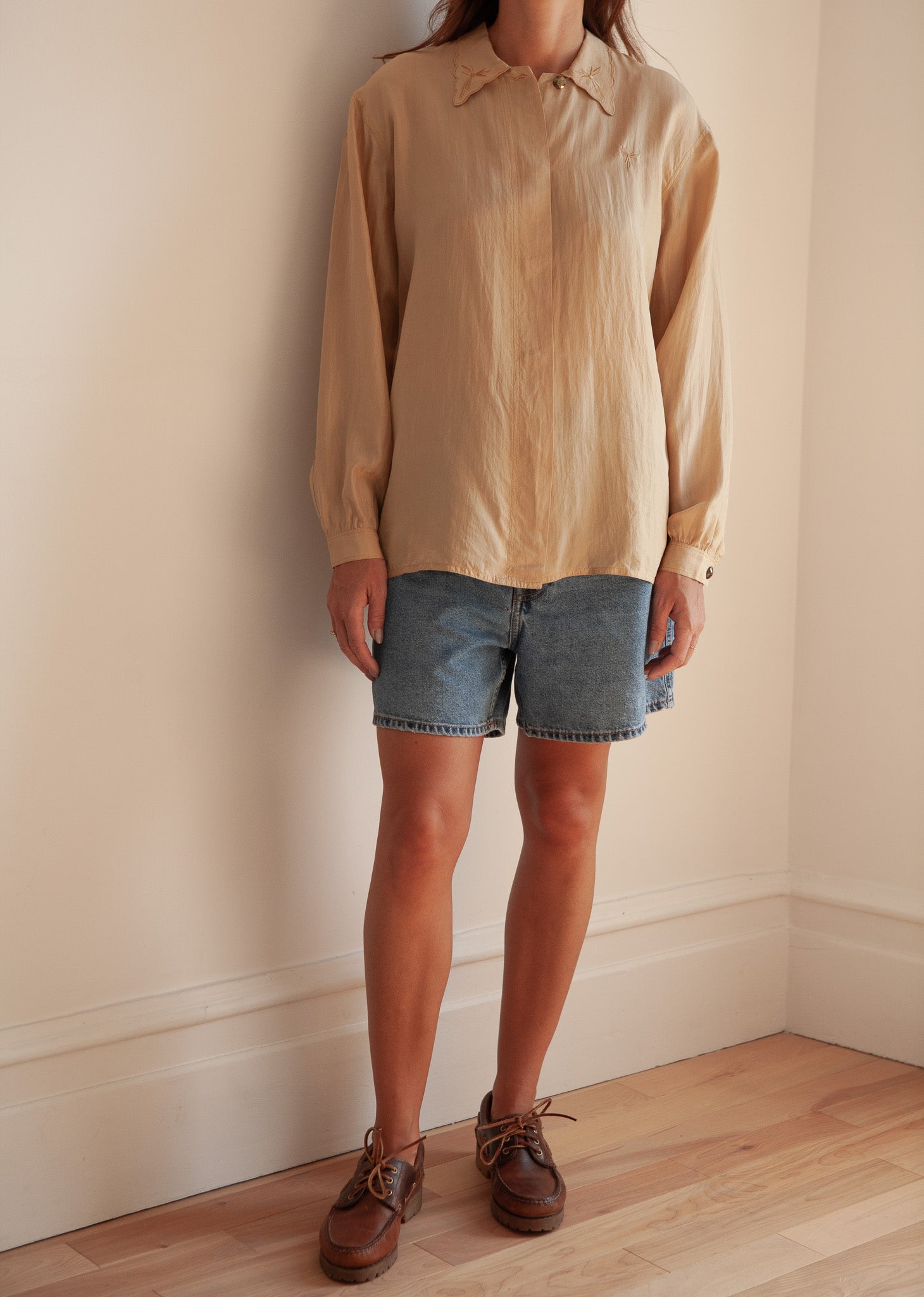 Vintage Ecru Silk Blouse