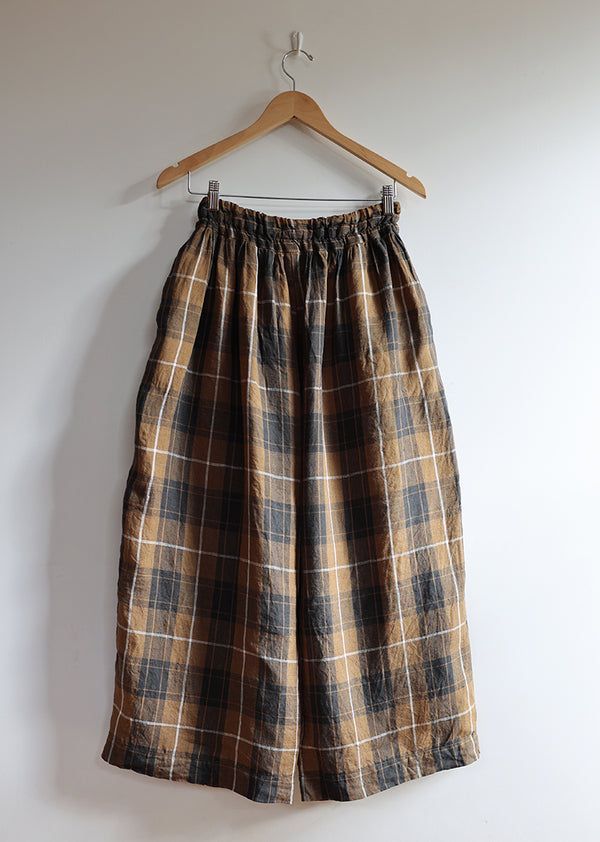 ICHI Antiquites Linen Tartan Check Skirt F/S from Japan | eBay